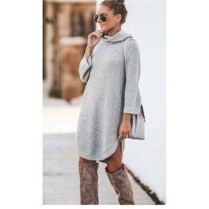 Vici Collection Cowl Neck Sweater Tunic Dress